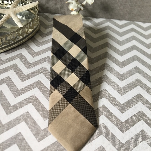Burberry Other - Authentic, Burberry, Classic Check Silk Tie, Taupe